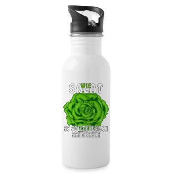 WIE SALAT - Trinkflasche mit integriertem Trinkhalm - Weiß - Rechts