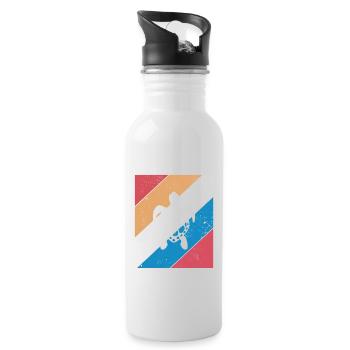 Turtle Retro Animal Sea Reptile Gift idea - Water bottle with straw - white - Right