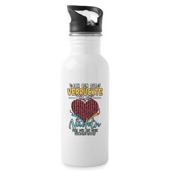 Häkeln - Trinkflasche mit integriertem Trinkhalm - Weiß - Rechts
