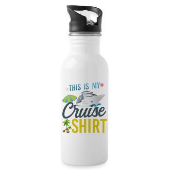 Cruise Ship Vacation This Is My - Water bottle with straw - white - Right