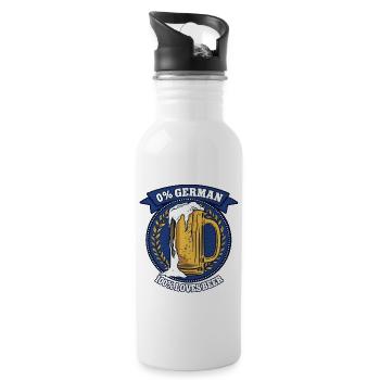 0% German 100% Loves Beer Volksfest - Trinkflasche mit integriertem Trinkhalm - Weiß - Rechts