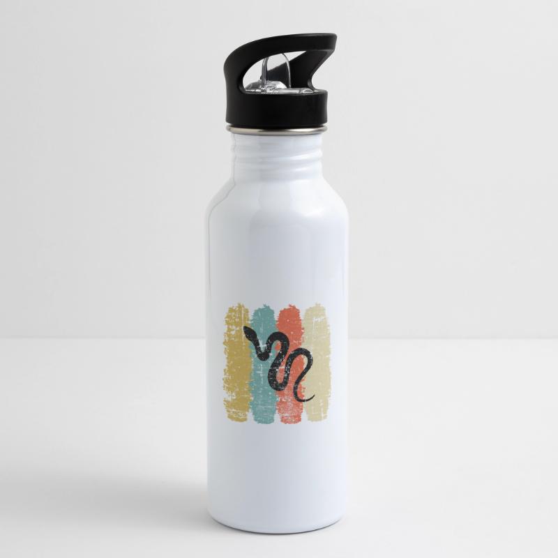 Snake Retro Reptile Python Gift idea Water bottle with straw