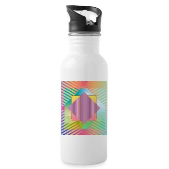 Moderne Kunst Grafik-Design 1 formen Linien Farben - Trinkflasche mit integriertem Trinkhalm - Weiß - Rechts