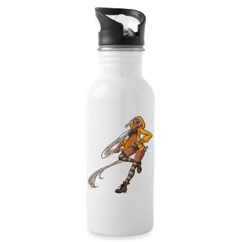 Yellow Hoody Girl - Trinkflasche mit integriertem Trinkhalm - Weiß - Rechts