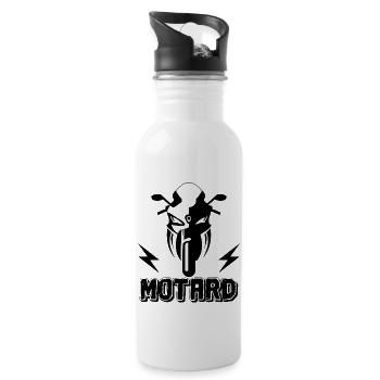 motard que jamais | Motard | moto - Gourde avec paille intégrée - blanc - Droite