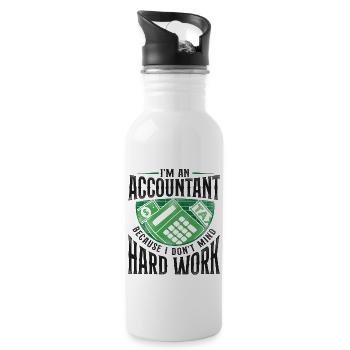 Accountant Bookkeeper Accounting - Water bottle with straw - white - Right