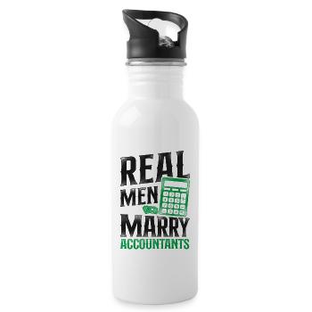 Accountant Bookkeeper Marriage - Trinkflasche mit integriertem Trinkhalm - Weiß - Rechts