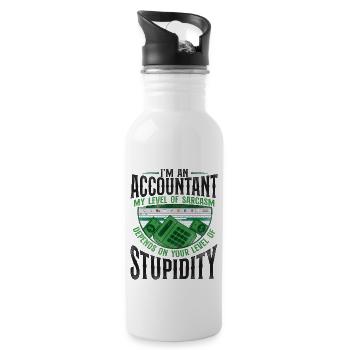 Accountant Bookkeeper Accounting - Water bottle with straw - white - Right