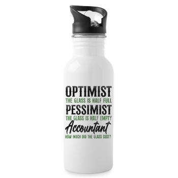 Accountant Bookkeeper Accounting - Water bottle with straw - white - Right