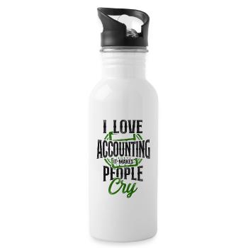 Accountant Bookkeeper Accounting - Water bottle with straw - white - Right