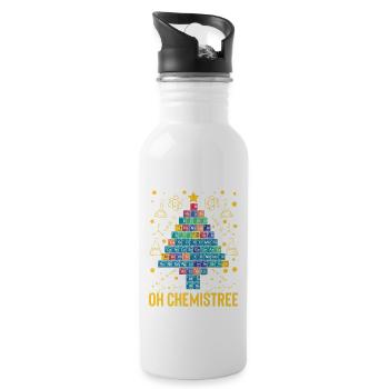 Oh Chemistree Wissenschaft Weihnachtsbaum Chemie - Trinkflasche mit integriertem Trinkhalm - Weiß - Rechts