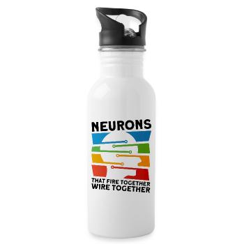 Neurobiology Neuroscientist Gift - Water bottle with straw - white - Right