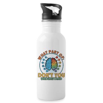 Neurobiology Neuroscientist Gift - Water bottle with straw - white - Right