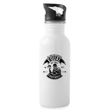 Fottballer Clothing Football Player Gifts - Water bottle with straw - white - Right