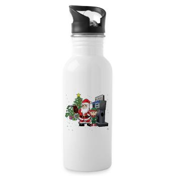 Drôle de prix élevés de l’essence Noël, ce que l’elfe - Gourde avec paille intégrée - blanc - Droite