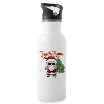 Cute Santa Oppa for Christmas K Pop - Water bottle with straw - white - Right