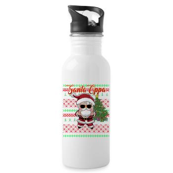 Christmas K-Pop Santa Oppa K Pop - Water bottle with straw - white - Right