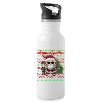 Meet Oppa Santa the K Pop Idol Santa - Water bottle with straw - white - Right