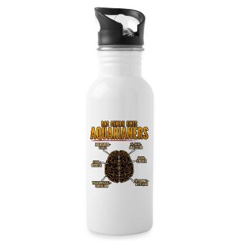 Aquarianer - Trinkflasche mit integriertem Trinkhalm - Weiß - Rechts