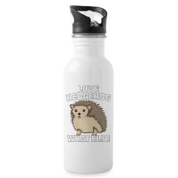 LOVE HEDGEHOG WHAT ELSE - Trinkflasche mit integriertem Trinkhalm - Weiß - Rechts