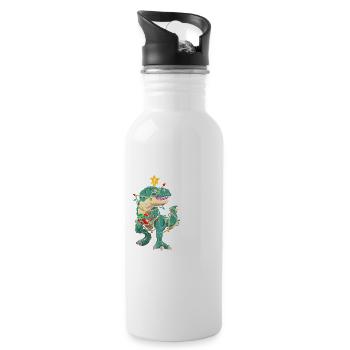 Dinosaurier Fa Ra Ra Ra Rawr T-Rex Lustige - Trinkflasche mit integriertem Trinkhalm - Weiß - Rechts