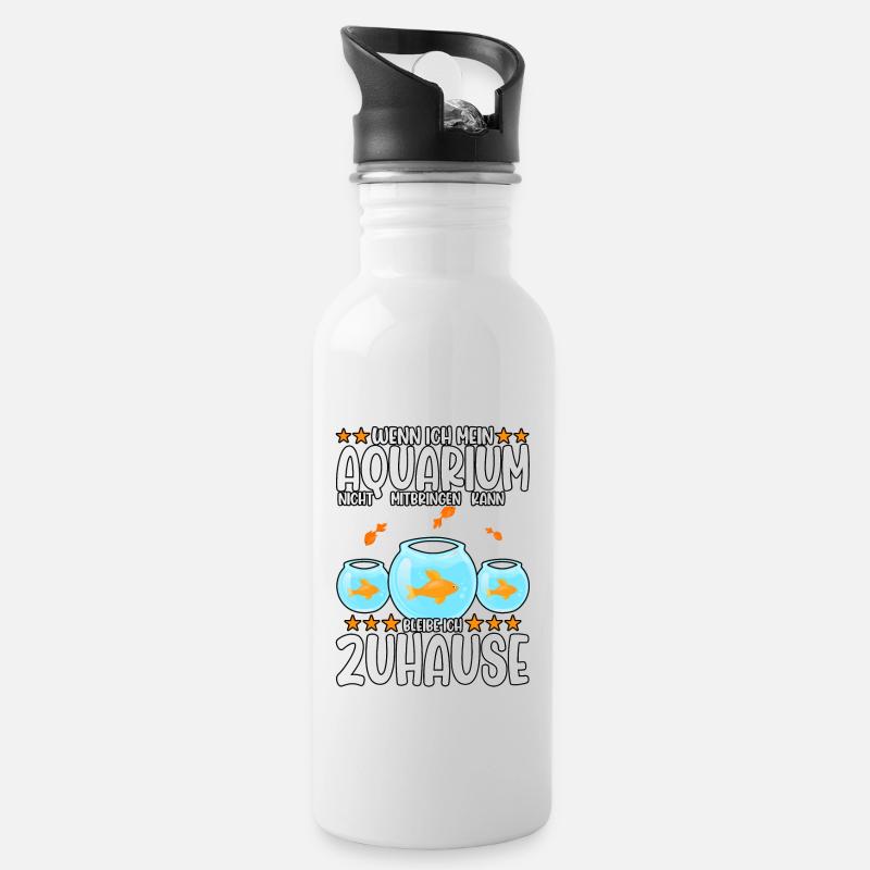 Aquarianer - Trinkflasche mit integriertem Trinkhalm - Weiß