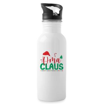 Grandma Claus Santa Funny Grandma Christmas Pajamas - Water bottle with straw - white - Right