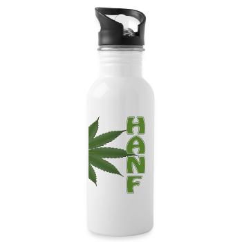 HANF - Trinkflasche mit integriertem Trinkhalm - Weiß - Rechts