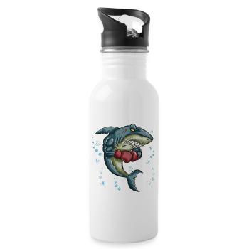 Shark Tiger Shark Boxing Glove Boxing Trainer Boxing - Water bottle with straw - white - Right