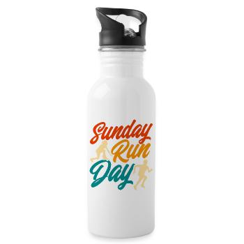 Jogging Runner Half Marathon Gift - Water bottle with straw - white - Right