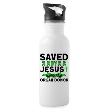 Transplantiert Organtransplantation Operation - Trinkflasche mit integriertem Trinkhalm - Weiß - Rechts