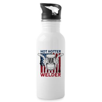 Soudeur SOUDEUR USA Cadeau patriotique - Gourde avec paille intégrée - blanc - Droite