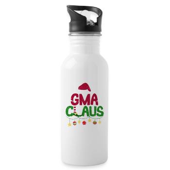 Santa Funny Grandma Christmas Pyjamas Xmas PJs - Water bottle with straw - white - Right