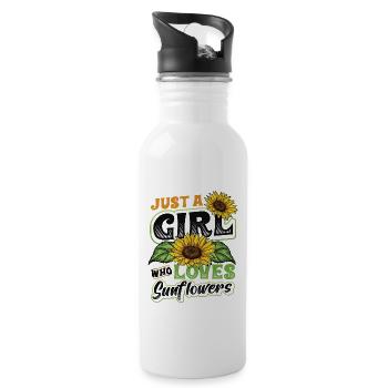 Juste une fille qui aime les tournesols - Gourde avec paille intégrée - blanc - Droite