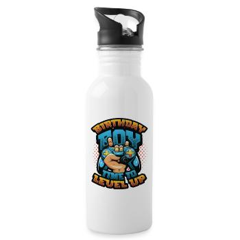 Birthday child, gamer - Water bottle with straw - white - Right