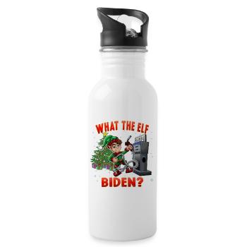 Ce que l’elfe Biden Humour drôle Noël 2022 - Gourde avec paille intégrée - blanc - Droite
