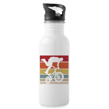 Bmx Rider Vintage Retro Hobby Sport Bicycle Shirt - Water bottle with straw - white - Right