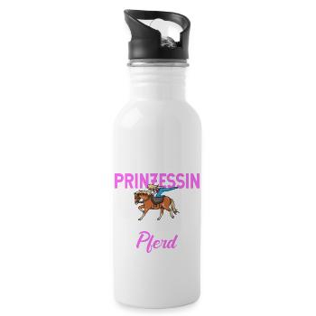 Voltigieren Volti Voltigier Pferde Pferdemädchen - Trinkflasche mit integriertem Trinkhalm - Weiß - Rechts