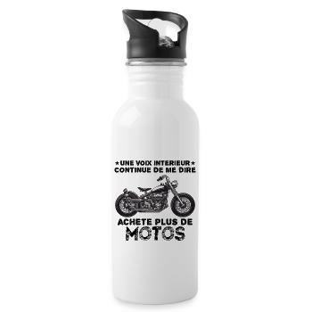 Motorcycle - Gourde avec paille intégrée - blanc - Droite