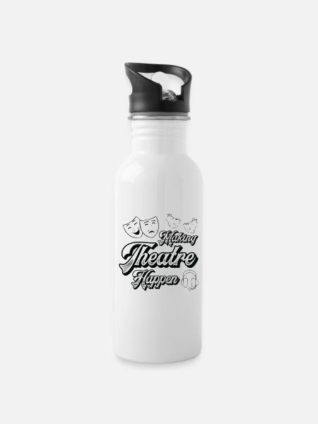 Theater Acting Drama Tech Crew Musical Director - Water bottle with straw - white