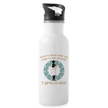 Antike Griechisches Mythologie und Griechischer - Trinkflasche mit integriertem Trinkhalm - Weiß - Rechts