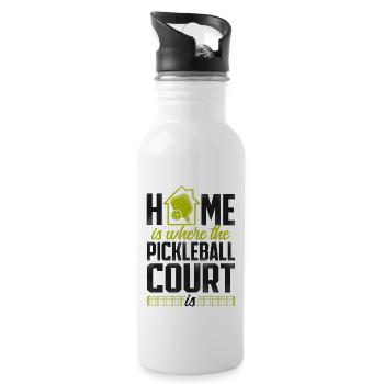 Pickleball Home Is Where The - Water bottle with straw - white - Right