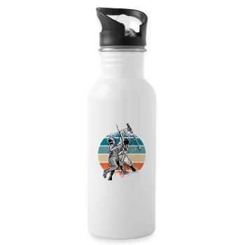 Fechten - Trinkflasche mit integriertem Trinkhalm - Weiß - Rechts