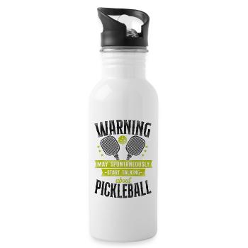 Pickleball Warning May - Trinkflasche mit integriertem Trinkhalm - Weiß - Rechts