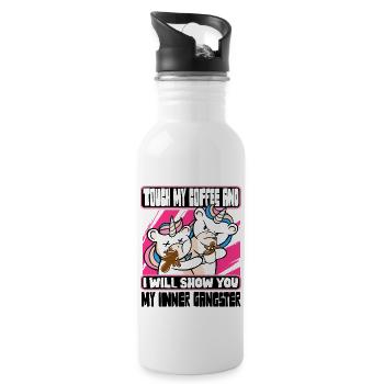 Coffee drinker saying coffee lover coffee - Water bottle with straw - white - Right