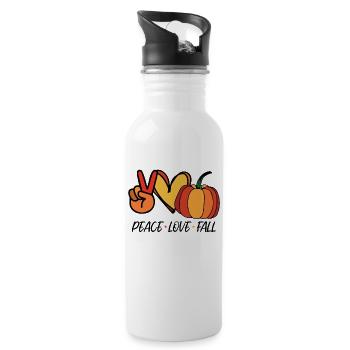 Friedensliebe Herbst Herbstliebhaber Herbsternte K - Trinkflasche mit integriertem Trinkhalm - Weiß - Rechts