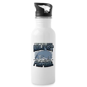 Marine Biologist Life Hat Porpoise - Water bottle with straw - white - Right