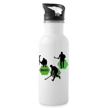hockey field hockey hockey zone - Water bottle with straw - white - Right