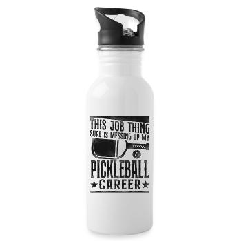 Pickleball This Job Thing Sure Is - Water bottle with straw - white - Right