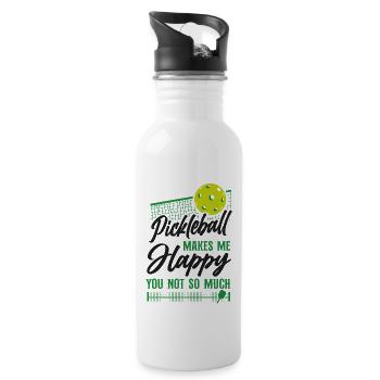 Pickleball Pickleball me fait - Gourde avec paille intégrée - blanc - Droite